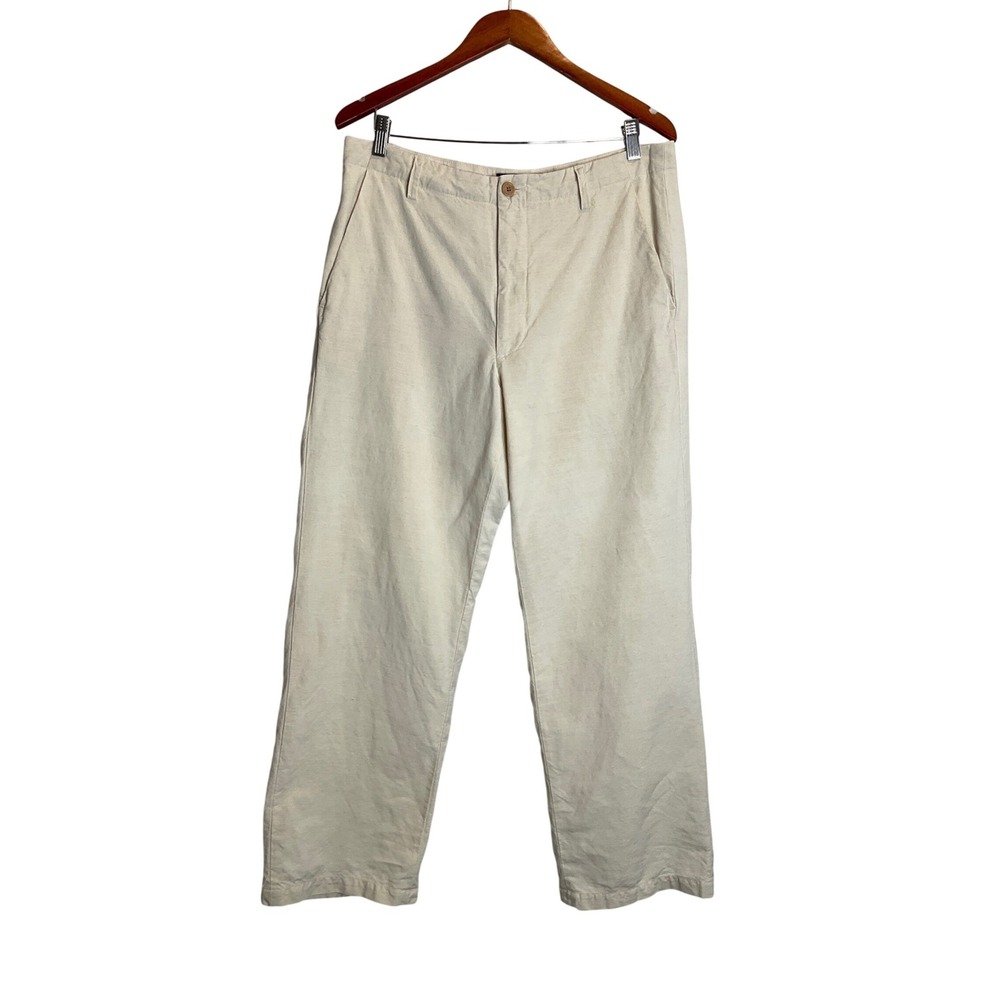 Banana Republic Dawson Pants Linen Blend Straight Leg Summer Breathable 35x30